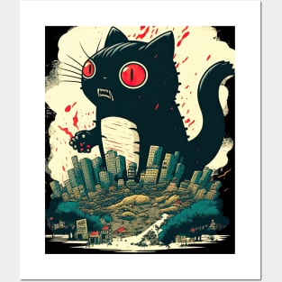 oh no Catzilla! Posters and Art